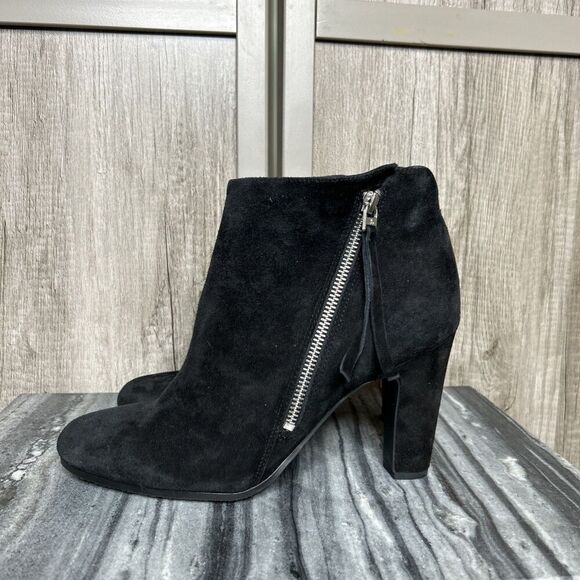 Sam Edelman Suede Booties Heeled Zippers Black Color Sadee Size 9.5 - Picture 1 of 9